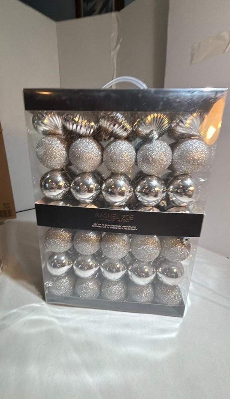 Rachel Zoe Set of 70 Shatterproof Ornaments